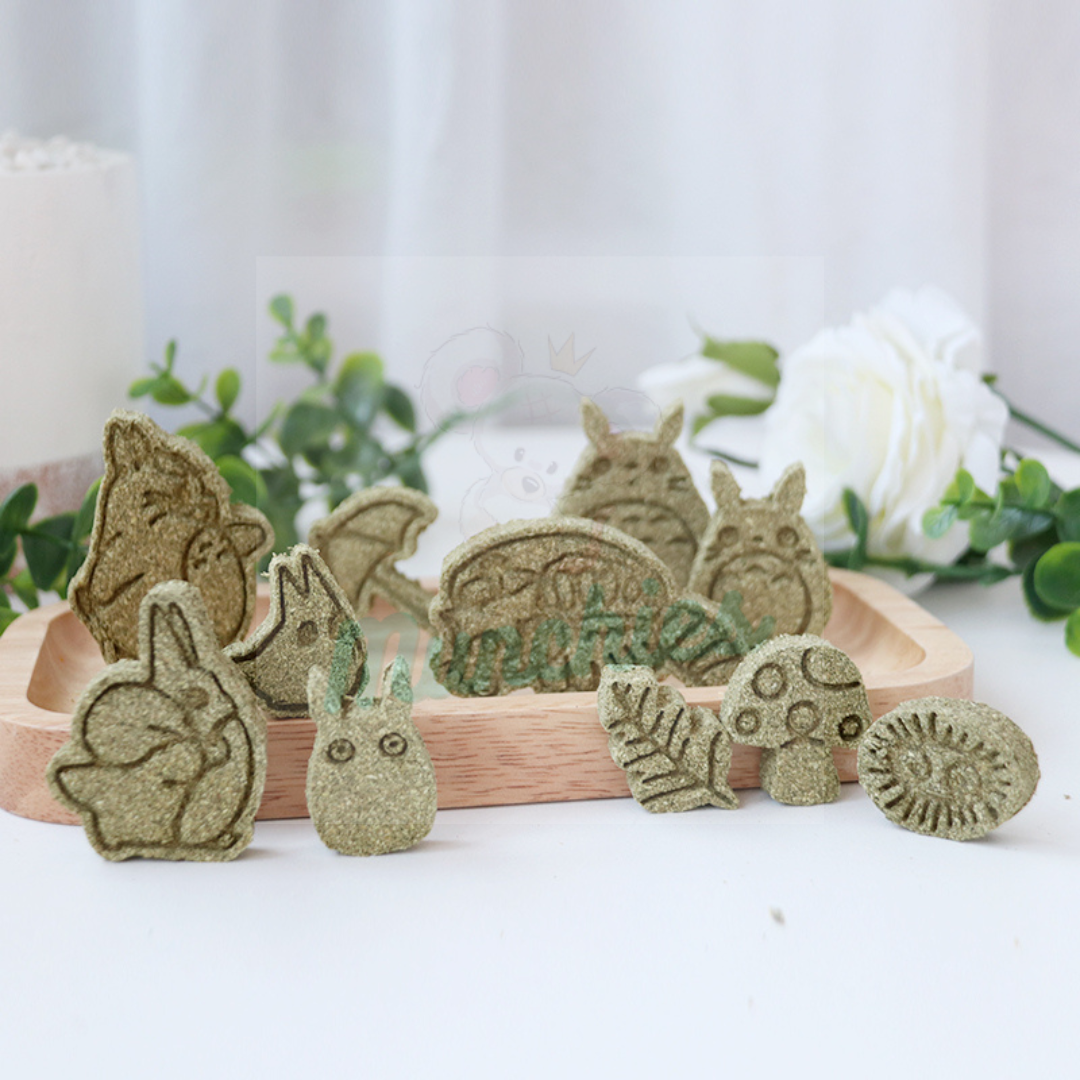 Munchies Chinchilla-Themed Timothy Hay Cakes (11pcs) – Handmade, Cute & Natural Treats