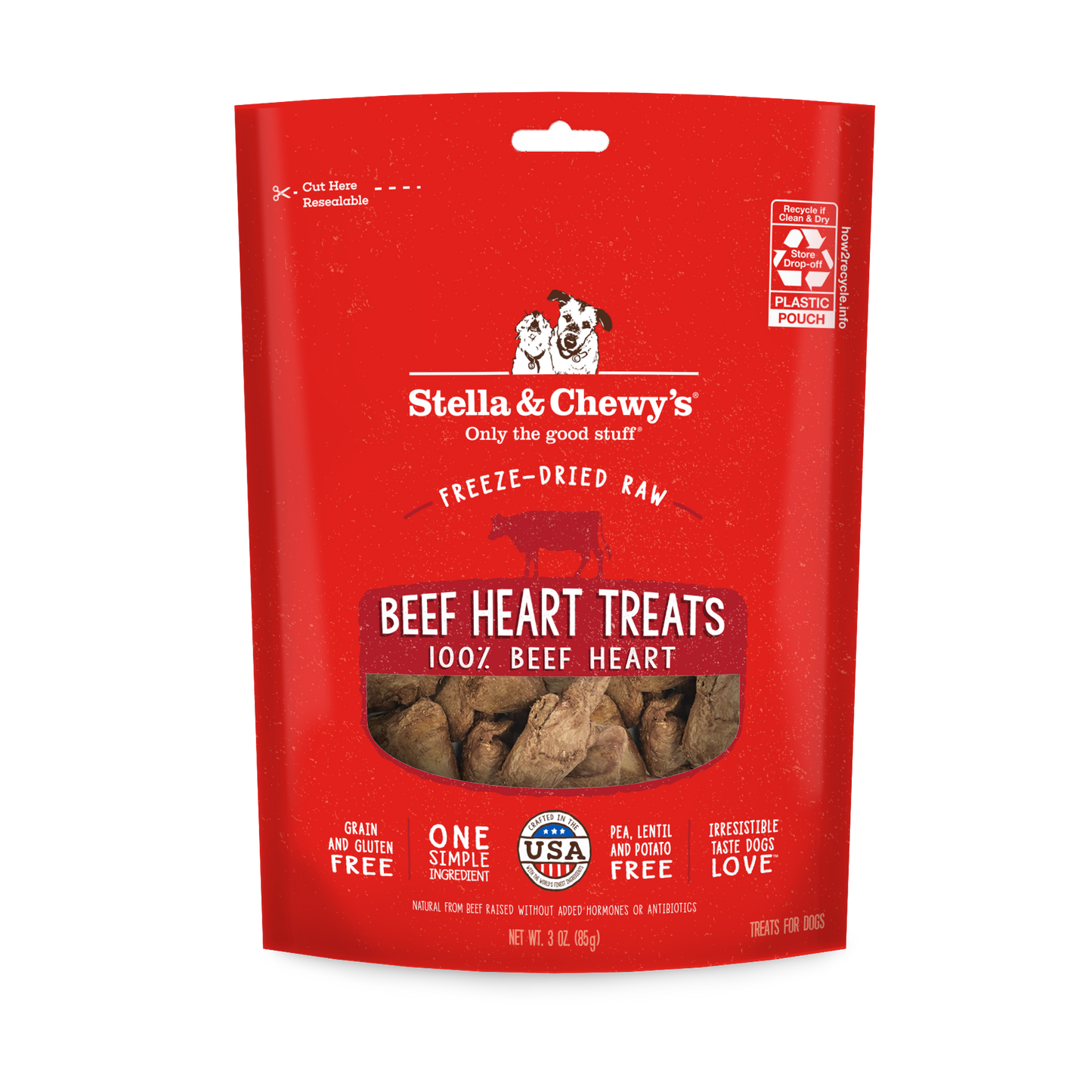 Stella & Chewy’s Single Ingredient Beef Heart Freeze Dried Treats for Dogs 3.25oz
