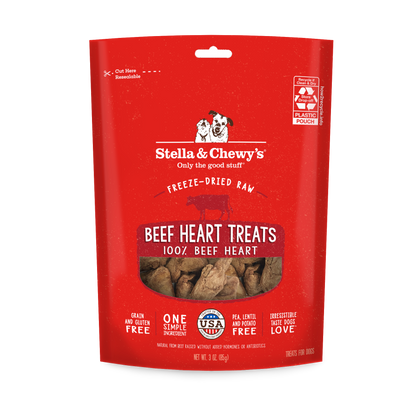 Stella & Chewy’s Single Ingredient Beef Heart Freeze Dried Treats for Dogs 3.25oz