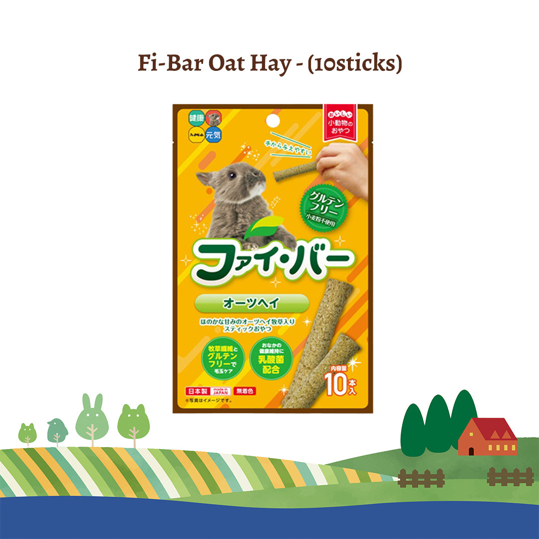 Hi-Pet Fi-Bar Oats Hay Sticks for Rabbits & Small Pets – 10pcs