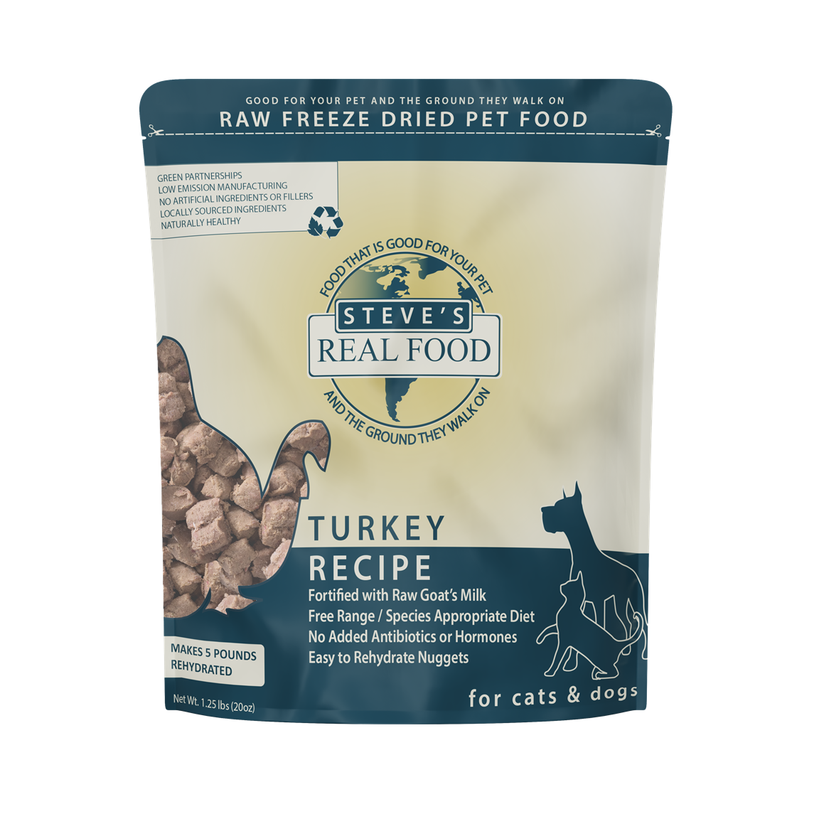 Steve's Real Food Grain Free Freeze Dried Raw Food for Cats & Dogs 20oz | 5 Recipes