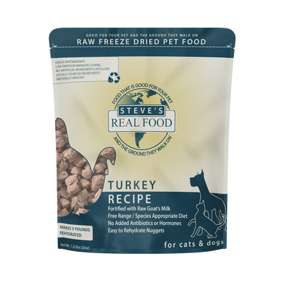 Steve's Real Food Grain Free Freeze Dried Raw Food for Cats & Dogs 20oz | 5 Recipes