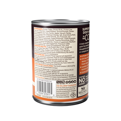 Wellness CORE Turkey, Chicken Liver & Turkey Liver Grain Free Wet Dog Food 12.5oz