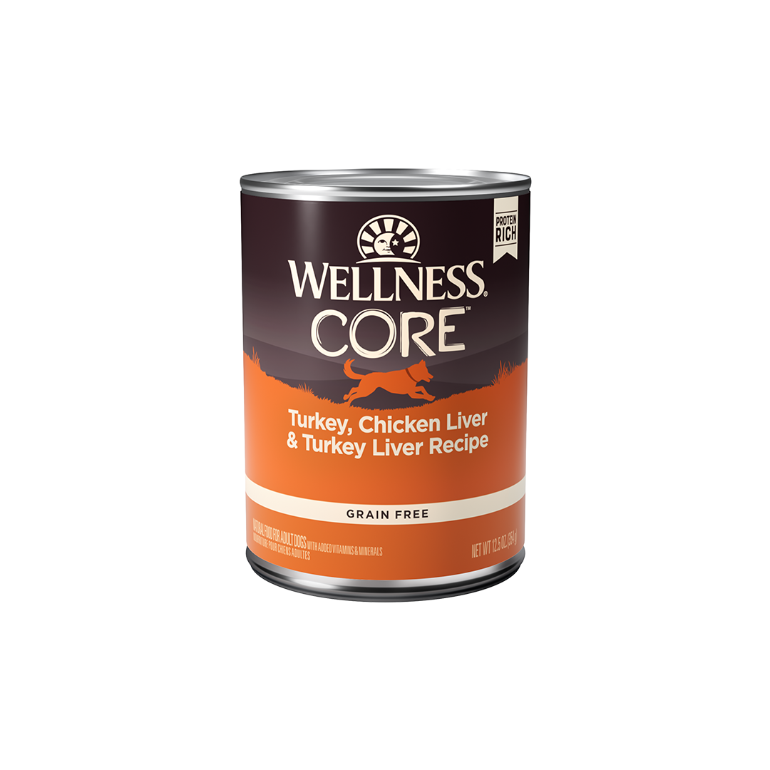 Wellness CORE Turkey, Chicken Liver & Turkey Liver Grain Free Wet Dog Food 12.5oz