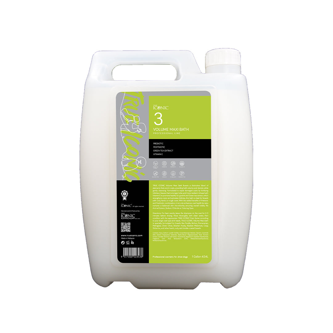 True Iconic Volume Maxi Bath Dog Shampoo for Fuller Thicker Coats 1 Gallon