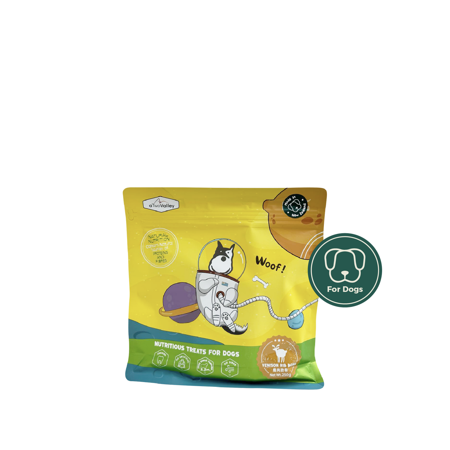 aTwoValley Air-Dried Venison Rib Bone for Dogs – 50g