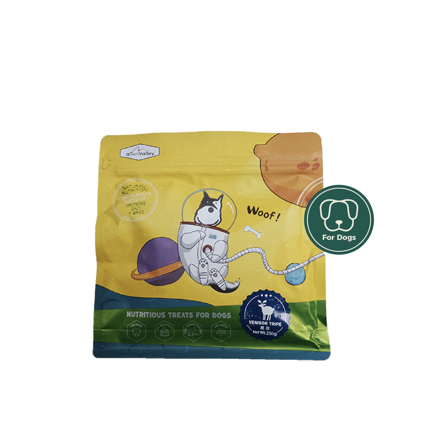 aTwoValley Air-Dried Venison Tripe Treat for Dogs – 45g