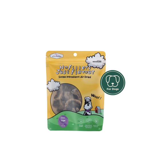 aTwoValley Air-Dried Venison Tripe Treat for Dogs – 45g