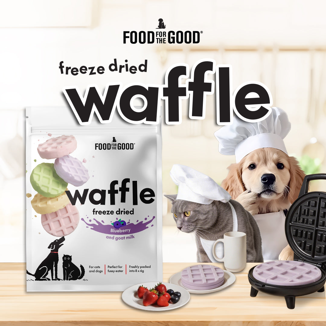 Food For The Good Freeze Dried Waffle Mango and Goat Milk Treats for Dogs and Cats 48g