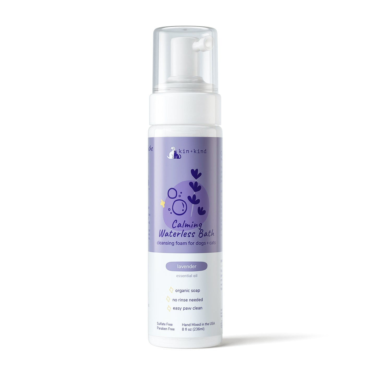 kin+kind Calming Waterless Pet Bath Lavender 8oz