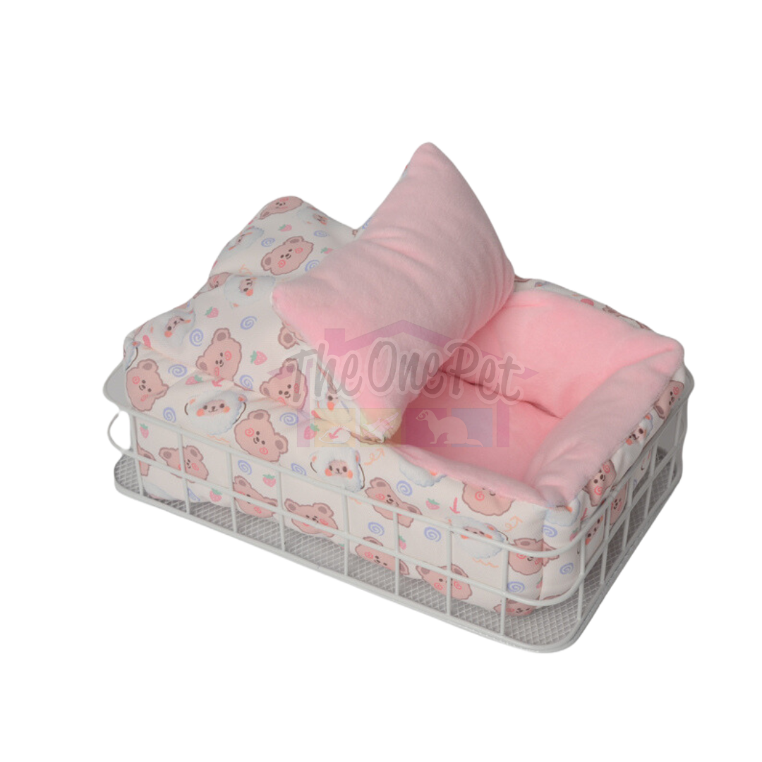 Munchies Hanging Metal Frame Bed with Cushion – Cosy Nest for Small Pets