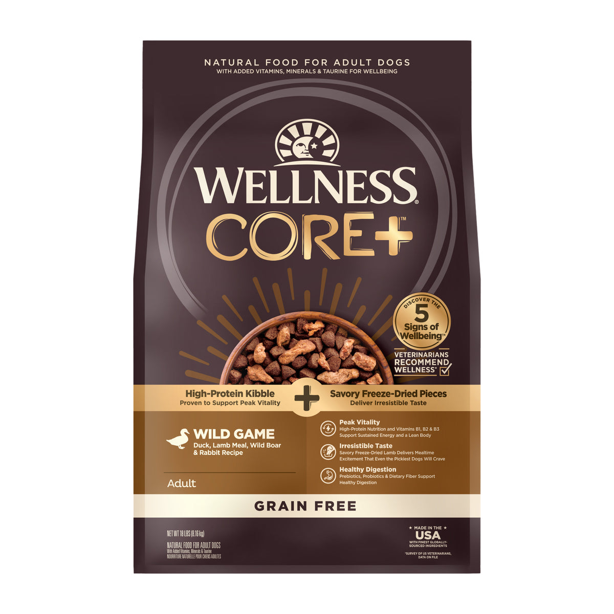 Wellness CORE+ RawRev Wild Game Grain Free Adult Dry Dog Food