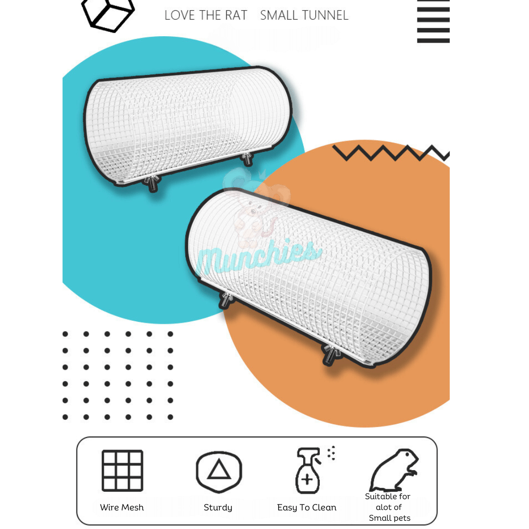 Munchies Wire Mesh Tunnel – Durable Metal Hideout for Rats, Hamsters & Small Pets