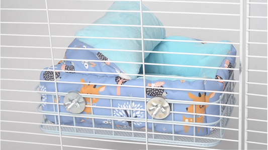 Munchies Hanging Metal Frame Bed with Cushion – Cosy Nest for Small Pets