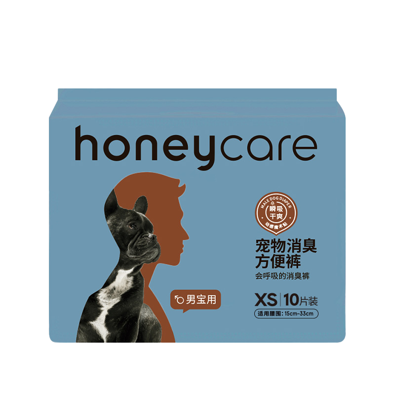 Honey Care Male Dog Diapers – Secure Fit, Odour-Blocking -10pcs x 2pack