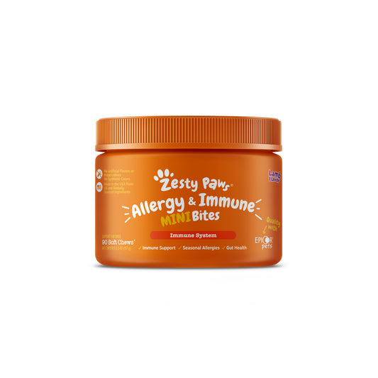 Zesty Paws Aller-Immune Bites Dog Supplement Chews 90ct for Skin Gut & Immune Support