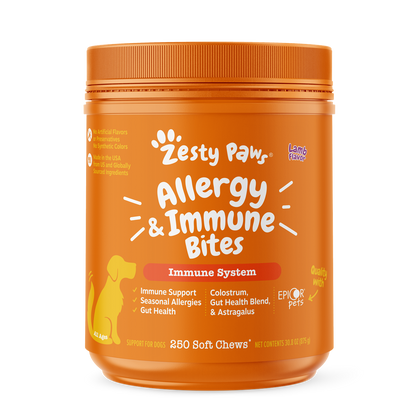 Zesty Paws Aller Immune Bites Lamb Flavour Dog Supplement Chews 250ct