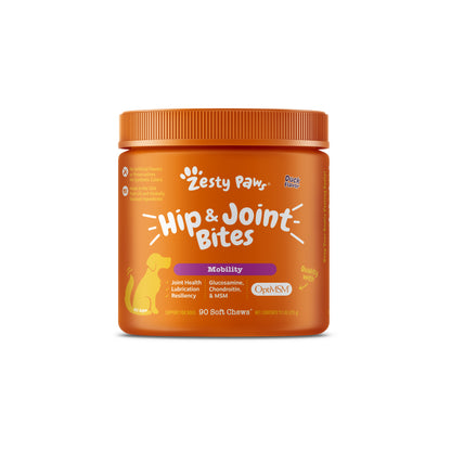 Zesty Paws Hip & Joint Mobility Bites Dog Supplement Chews 90ct