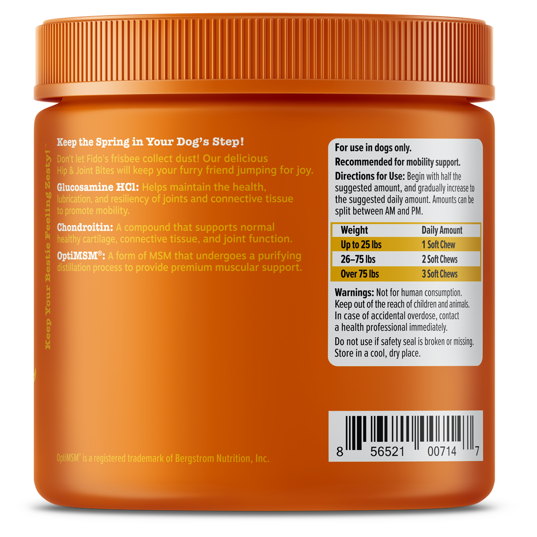 Zesty Paws Hip & Joint Mobility Bites Dog Supplement Chews 90ct