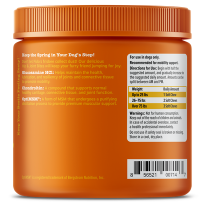 Zesty Paws Hip & Joint Mobility Bites Dog Supplement Chews 90ct