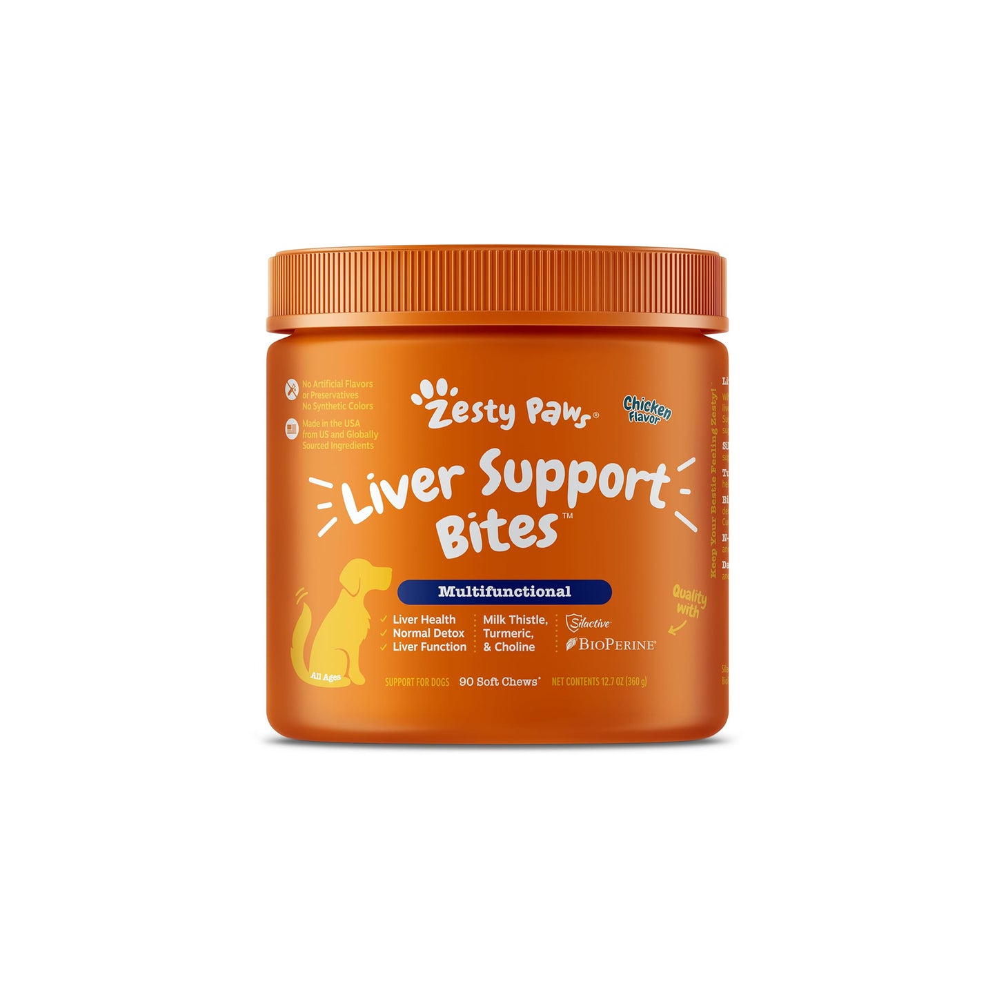 Zesty Paws Liver Support Bites Dog Supplement Chews 90ct