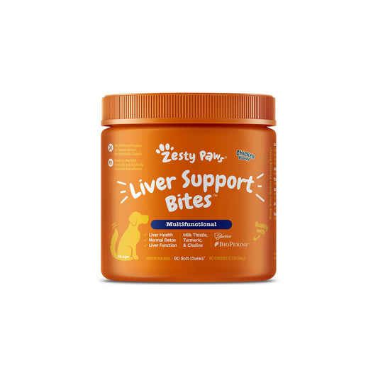 Zesty Paws Liver Support Bites Dog Supplement Chews 90ct