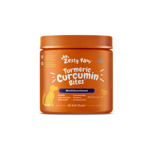 Zesty Paws Turmeric Curcumin Bites Dog Supplement Chews