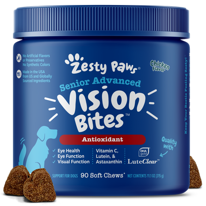 Zesty Paws Senior Advanced Vision Bites Chicken Soft Chews for Senior Dogs 90ct