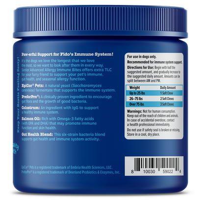 Zesty Paws Senior Advanced Aller Immune Bites Salmon Soft Chews for Senior Dogs 90ct