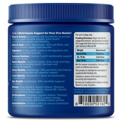 Zesty Paws Senior Advanced 11 in 1 Multivitamin Bites Chicken & Beef for Dogs 90ct