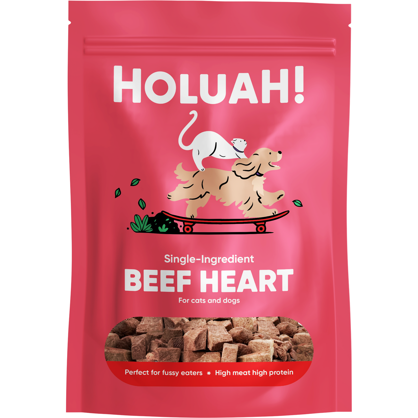 Holuah! Freeze Dried Beef Heart Treats for Cats and Dogs 70g