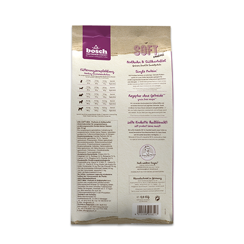 Bosch High Premium Soft Plus Mini Guinea Fowl and Sweet Potato 2.5kg