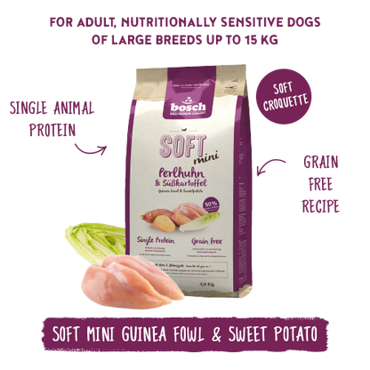 Bosch High Premium Soft Plus Mini Guinea Fowl and Sweet Potato 10kg