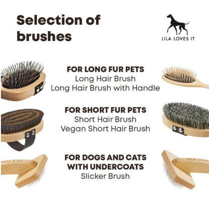 Lila Loves It Puppy Brush with Soft Natural Bristles and Beech Wood Handle