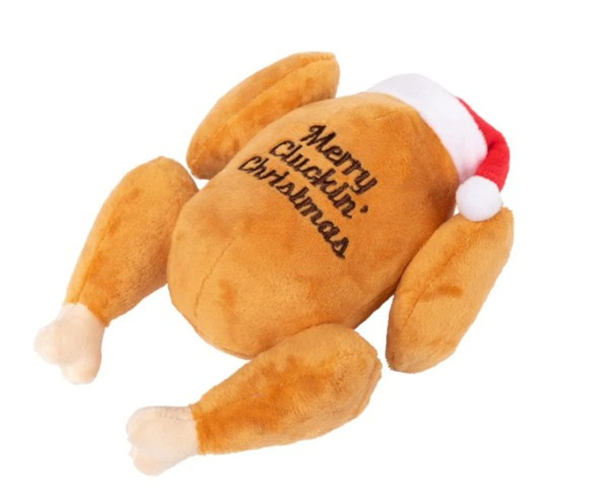 FuzzYard Christmas Merry Cluckin Christmas Plush Dog Toy