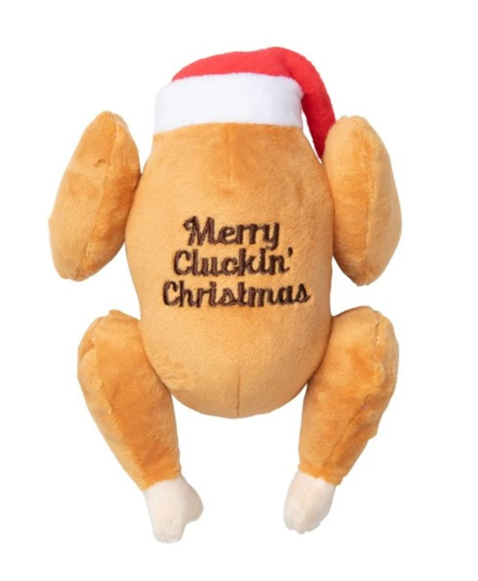 FuzzYard Christmas Merry Cluckin Christmas Plush Dog Toy