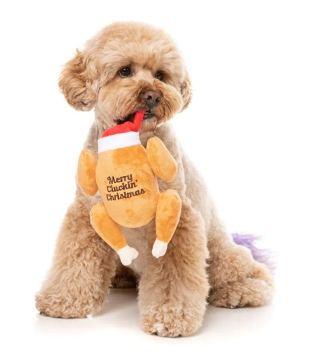 FuzzYard Christmas Merry Cluckin Christmas Plush Dog Toy