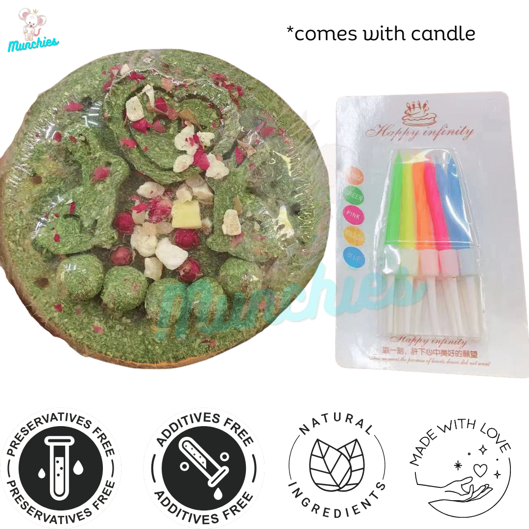 Munchies Rabbit-Themed Birthday Hay Cake (7–10cm) – Natural Celebration Treat