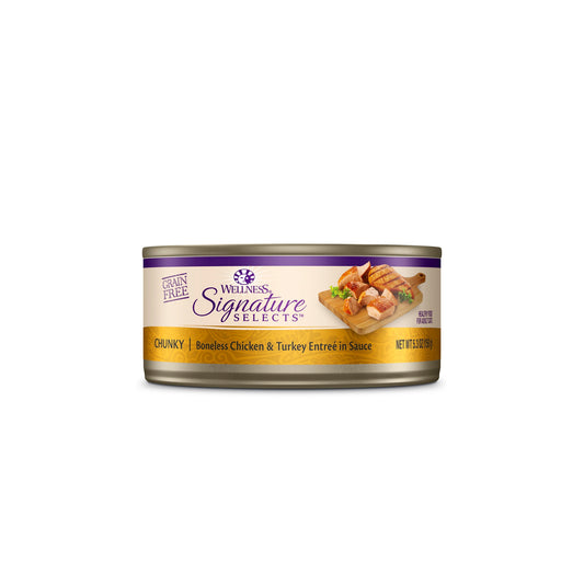 Wellness CORE Signature Selects Chunky Chicken & Turkey Grain Free Canned Cat Food 5.3oz
