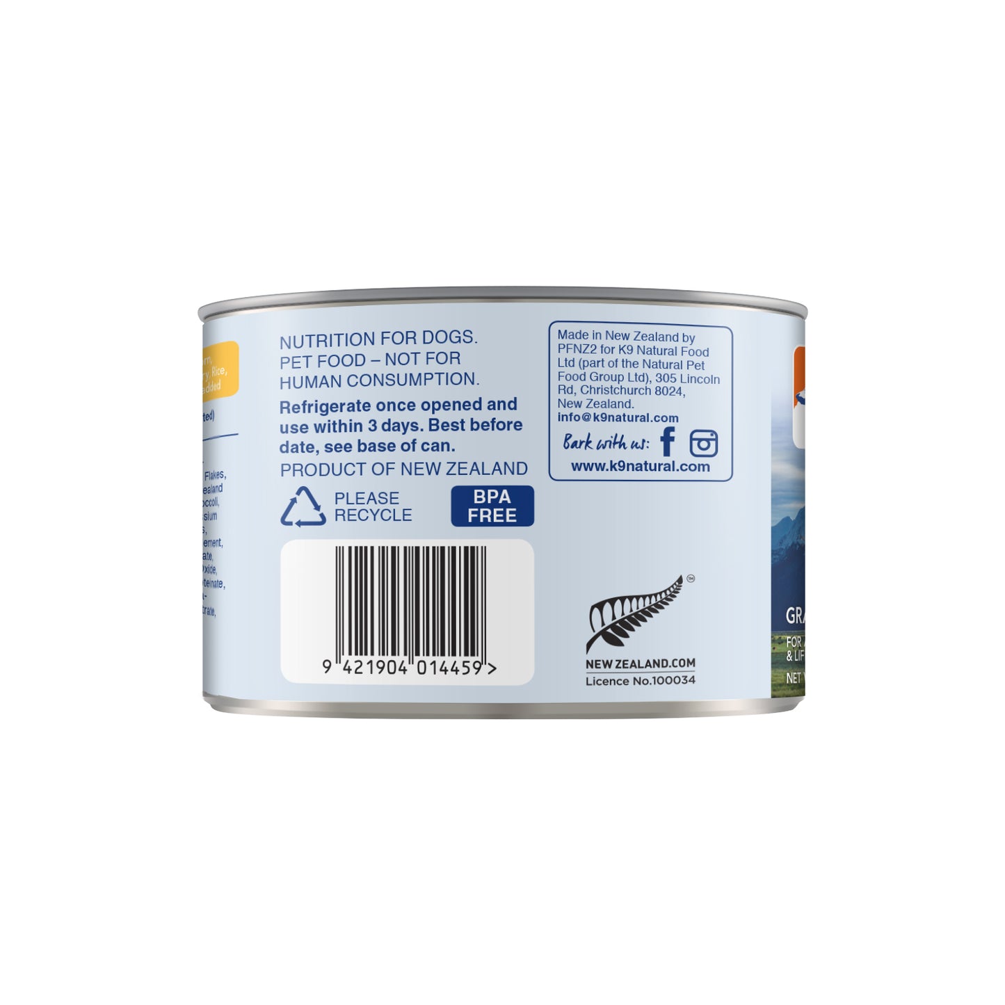 K9 Natural Canned Chicken Feast for Dogs – 170g (12 Cans)