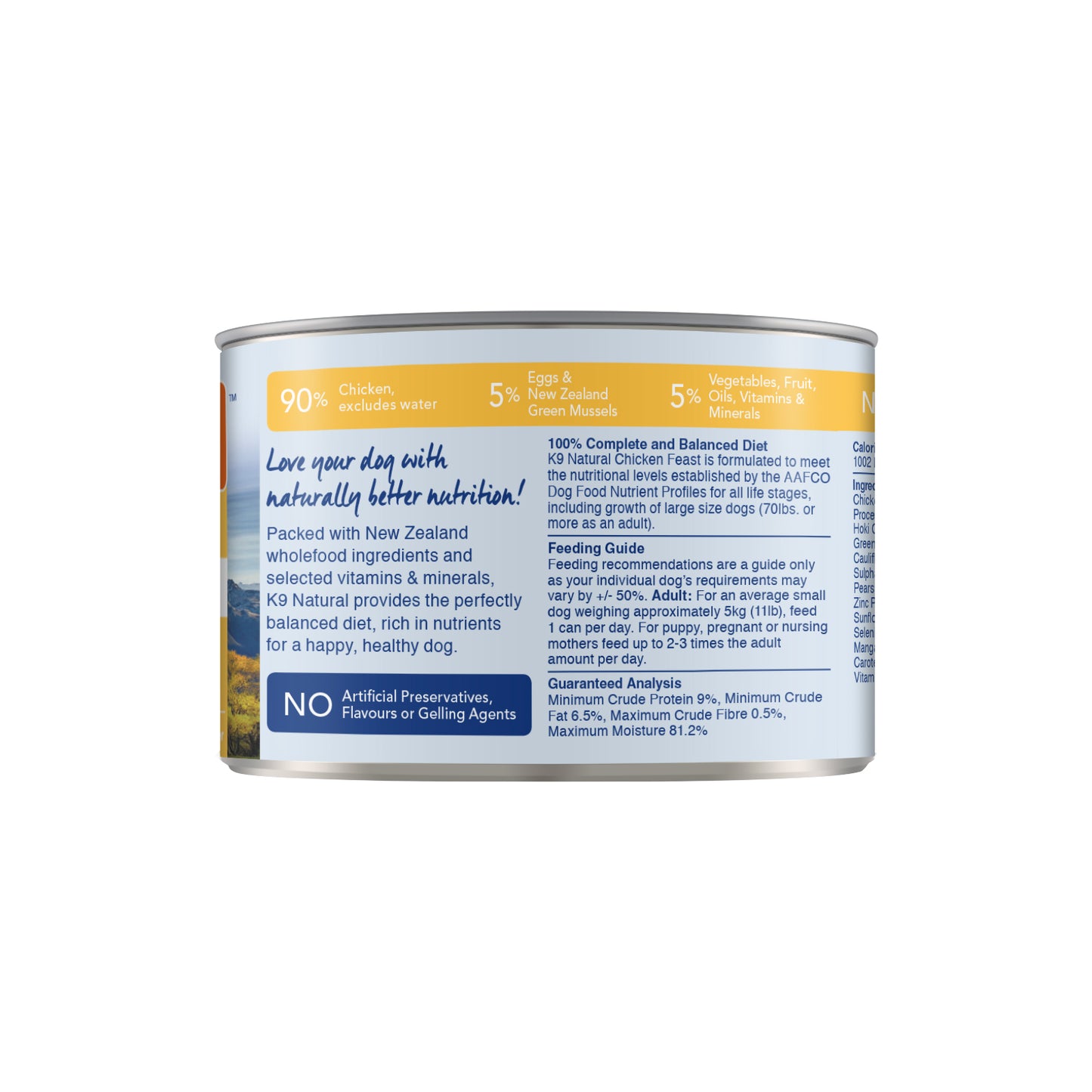 K9 Natural Canned Chicken Feast for Dogs – 170g (12 Cans)