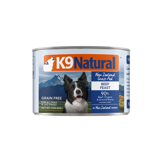 K9 Natural Canned Beef Feast for Dogs – 170g (12 Cans)