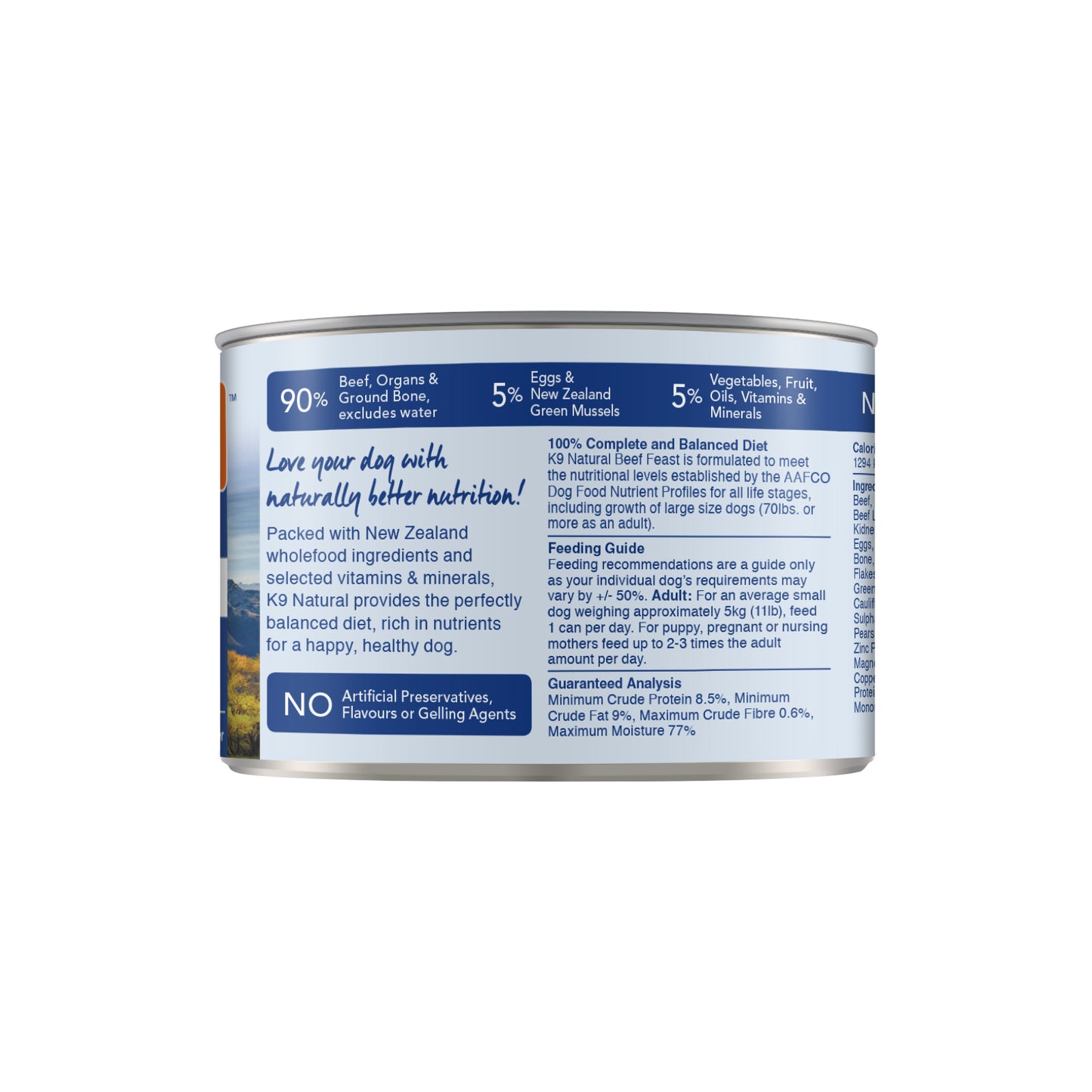 K9 Natural Canned Beef Feast for Dogs – 170g (12 Cans)