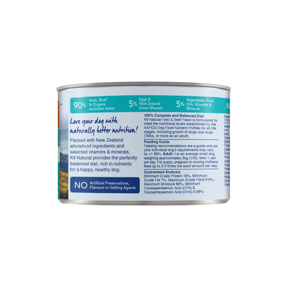 K9 Natural Canned Beef & Hoki Feast for Dogs – 170g (12 Cans)