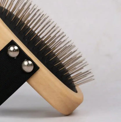 Lila Loves It Long Hair Dog Brush with Metal Bristles and Beech Wood