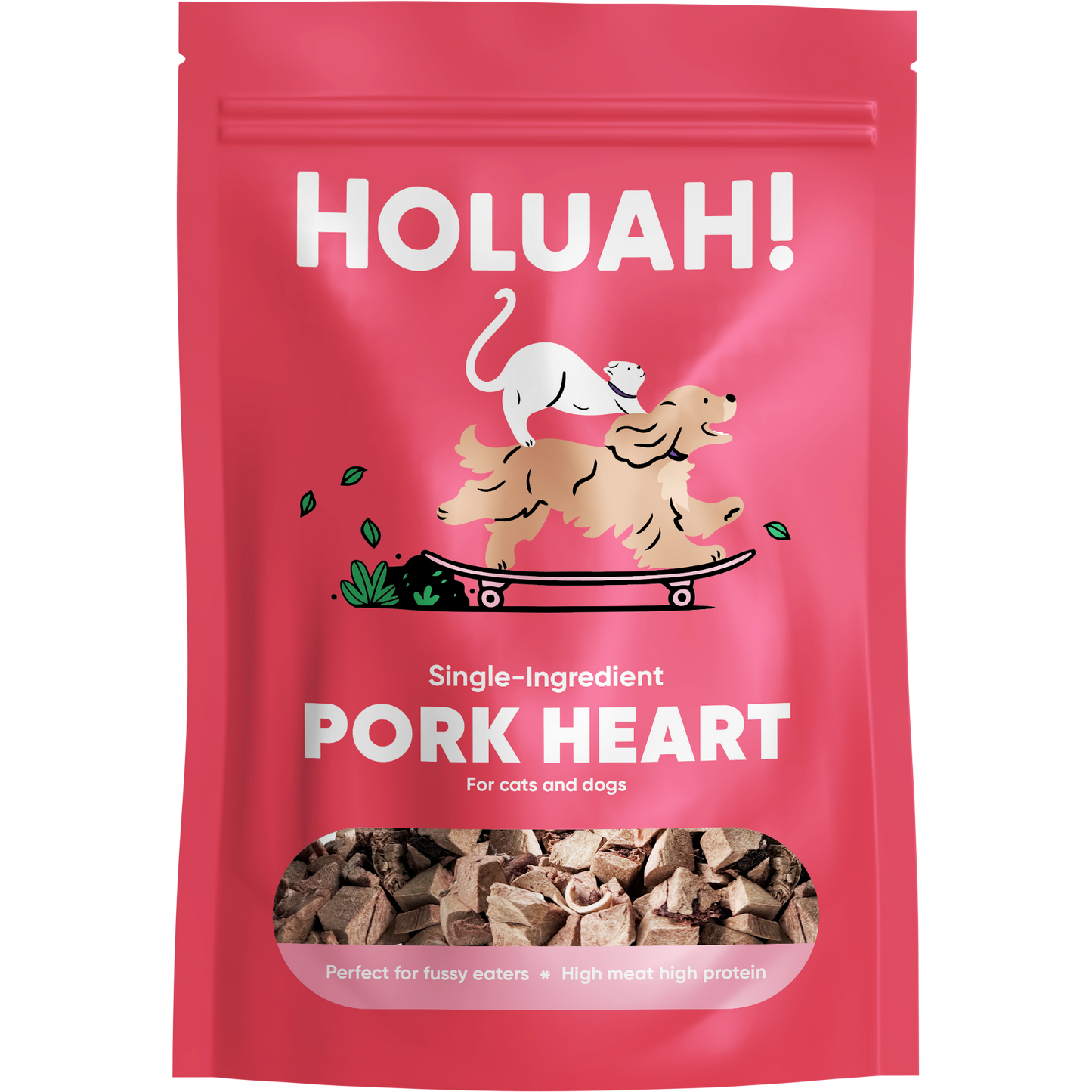 Holuah! Freeze Dried Pork Heart Treats for Cats and Dogs 70g