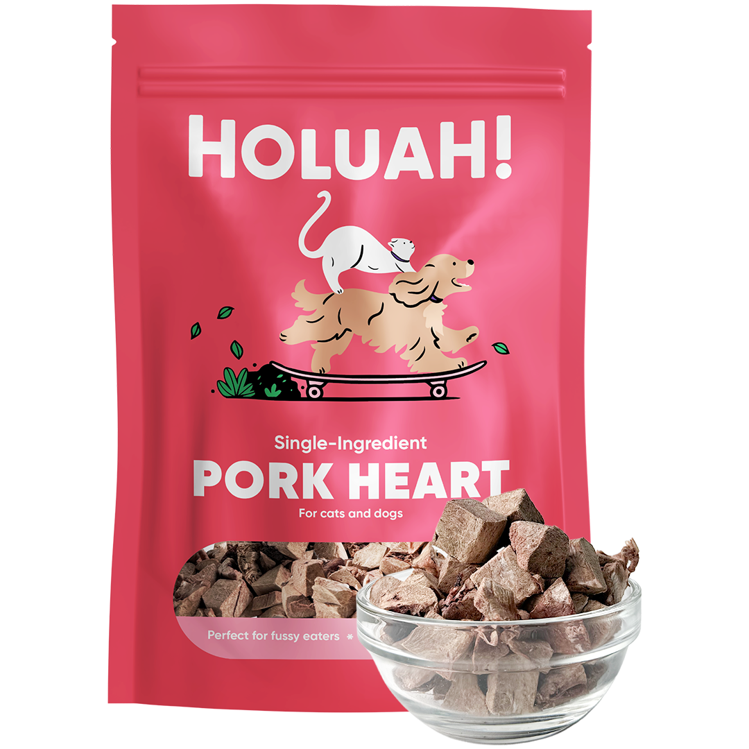 Holuah! Freeze Dried Pork Heart Treats for Cats and Dogs 70g