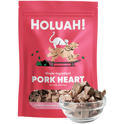 Holuah! Freeze Dried Pork Heart Treats for Cats and Dogs 70g